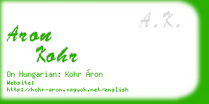 aron kohr business card